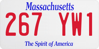 MA license plate 267YW1