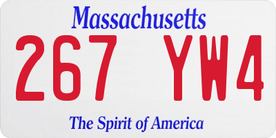 MA license plate 267YW4