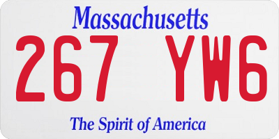 MA license plate 267YW6