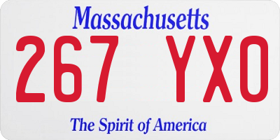MA license plate 267YX0