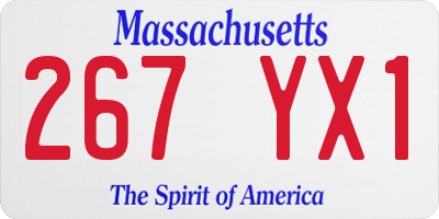 MA license plate 267YX1