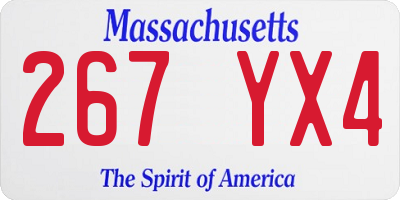 MA license plate 267YX4
