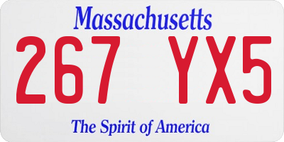 MA license plate 267YX5