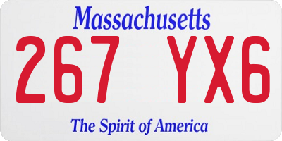 MA license plate 267YX6