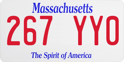 MA license plate 267YY0
