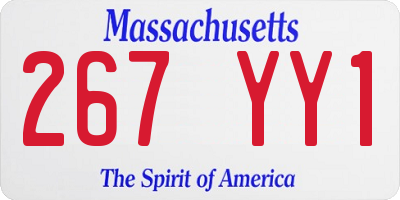 MA license plate 267YY1
