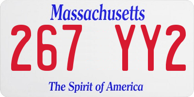 MA license plate 267YY2