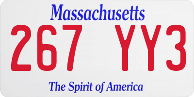 MA license plate 267YY3