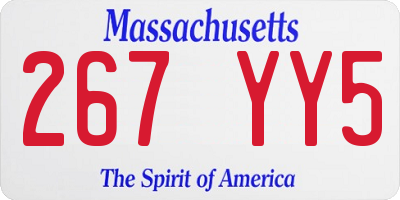 MA license plate 267YY5