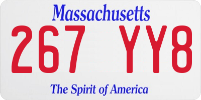 MA license plate 267YY8