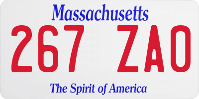 MA license plate 267ZA0