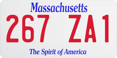 MA license plate 267ZA1