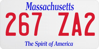MA license plate 267ZA2
