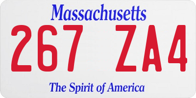 MA license plate 267ZA4