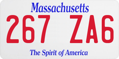 MA license plate 267ZA6