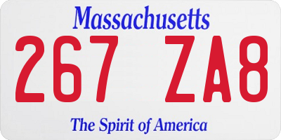 MA license plate 267ZA8