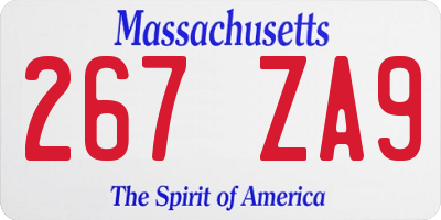 MA license plate 267ZA9