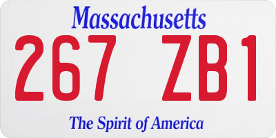 MA license plate 267ZB1