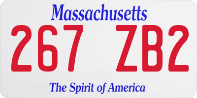 MA license plate 267ZB2
