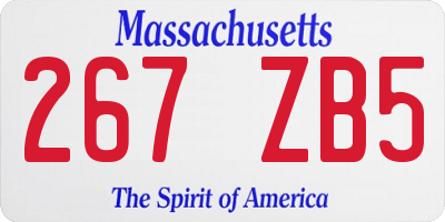 MA license plate 267ZB5
