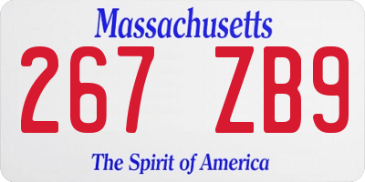 MA license plate 267ZB9