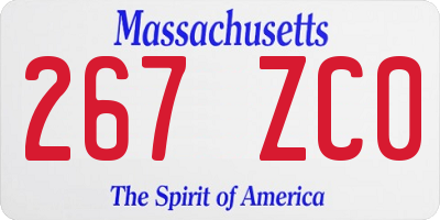 MA license plate 267ZC0