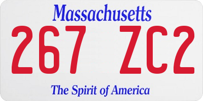 MA license plate 267ZC2