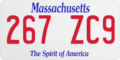 MA license plate 267ZC9