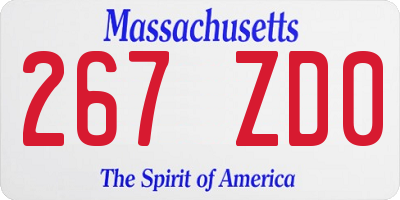 MA license plate 267ZD0