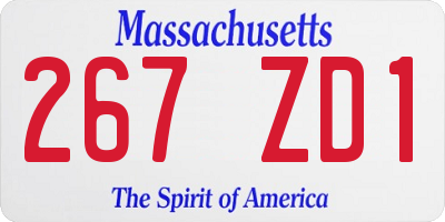 MA license plate 267ZD1
