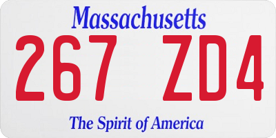 MA license plate 267ZD4