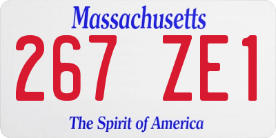 MA license plate 267ZE1