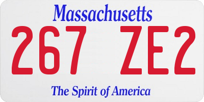 MA license plate 267ZE2