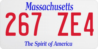 MA license plate 267ZE4