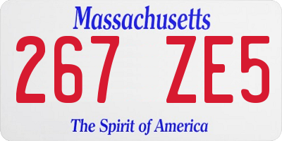 MA license plate 267ZE5