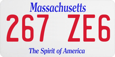 MA license plate 267ZE6