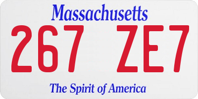 MA license plate 267ZE7
