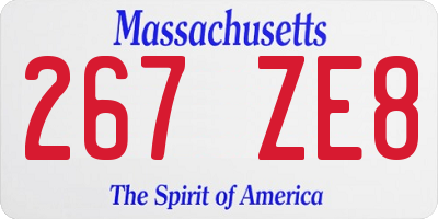 MA license plate 267ZE8