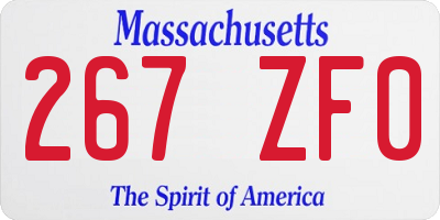 MA license plate 267ZF0