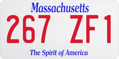MA license plate 267ZF1