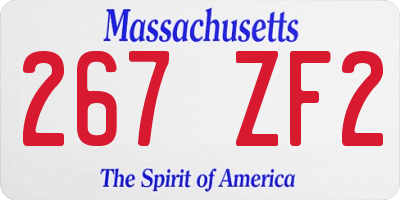 MA license plate 267ZF2