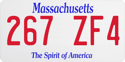 MA license plate 267ZF4
