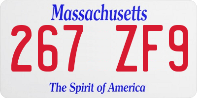 MA license plate 267ZF9