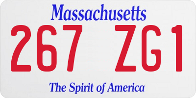 MA license plate 267ZG1