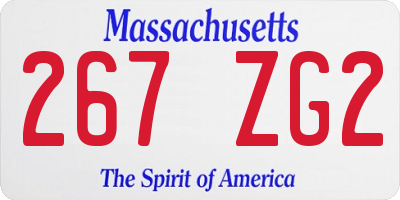 MA license plate 267ZG2