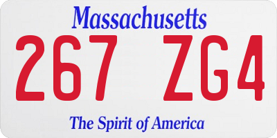 MA license plate 267ZG4