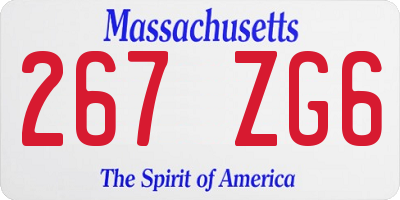 MA license plate 267ZG6