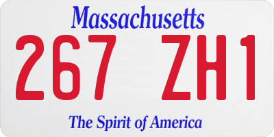 MA license plate 267ZH1