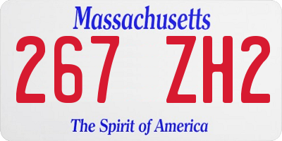 MA license plate 267ZH2