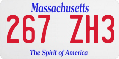 MA license plate 267ZH3